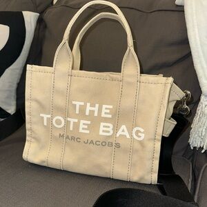 Marc Jacobs Cream Tote with White Lettering